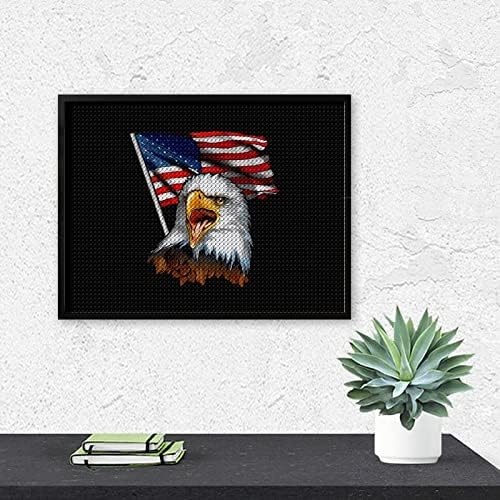 Гроздобер Американски Знаме Ќелав Орел Дијамант Сликарство Колекции 5D DIY Целосна Вежба Кристал Уметност Ѕид Декор За Возрасни