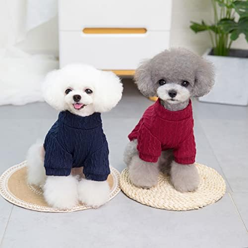 Jecikelon Мал плетено кучиња џемпер топло кутре зимска облека кучиња пулвер џемпери миленичиња трикотажа