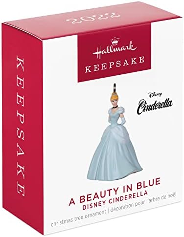 Hallmark Keepsake 1,25 Минијатурен Божиќен украс 2022, Дизни Пепелашка убавина во сина боја, мини