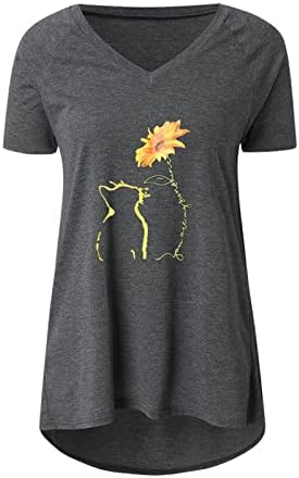 Annhoo краток ракав 2023 облека трендовски памучен графички обичен блуза кошула за тинејџерски девојки лето есен против вратот на вратот xe