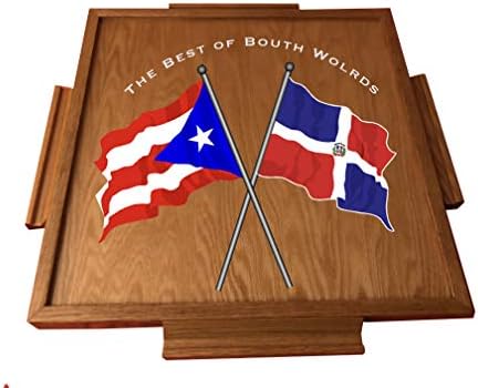 Latinos R US Dominican Republic & Poreerto Rico Flag Domino Table Top