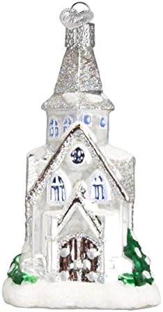 Олд светска Божиќна црква колекција стакло разнесени украси за елката пенлива катедрала