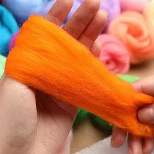 ТВЛАР предиво од повеќе бои Природни влакна чиста волна од предиво за игла за игла, влажна фелинг DIY рака што се врти занаетчиски