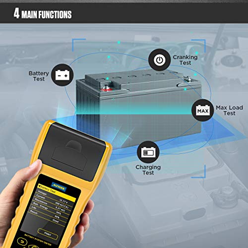 Autool Automotive 12V/24V 30-2000 CCA тестер за оптоварување на батеријата, алатка за скенирање на батерии за анализирање на батерии