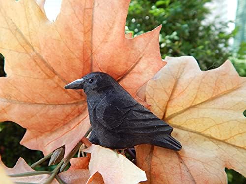 Селсела Равен црна птица врана фигура статуа Скулптура уметност минијатурна резба од дрво декор мало животно мало животно