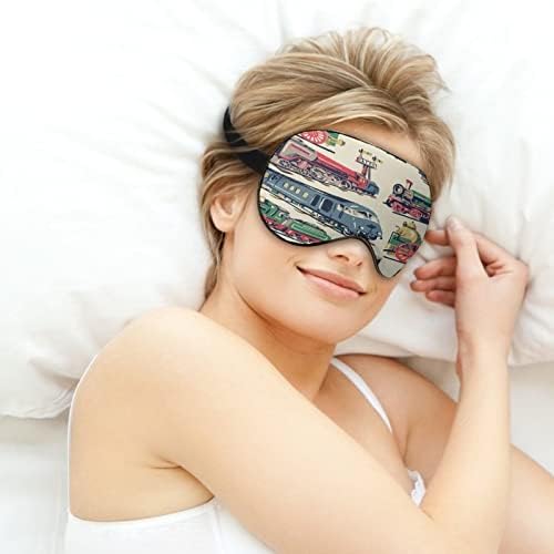 Возови со пареа ладна шема за слепи маска за спиење ноќно сенка на капакот за прилагодување на окото со смешна графика за жени мажи