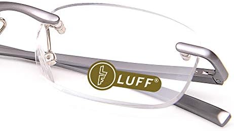 Luff безжични очила за читање ултра лесни метални рамка читатели за мажи и жени со пролетна шарка