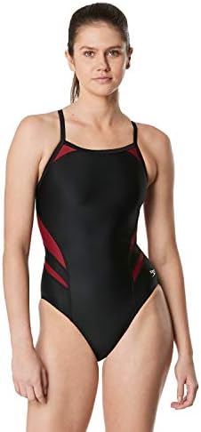 Speedoенски женски костим за капење Едно парче PowerFlex Flyback со цврсти бои на тимот за возрасни