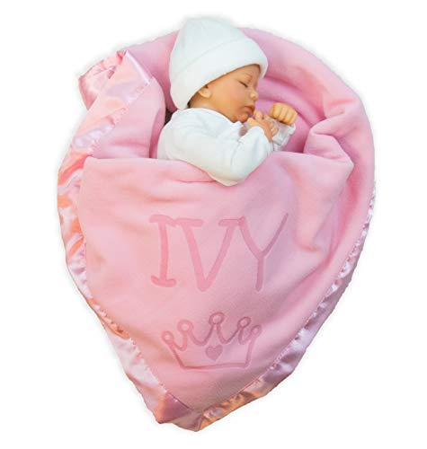 Обичен улов Персонализирана принцеза бебе ќебе за девојче - Подарок за новороденче или име на новороденче - розово или сино