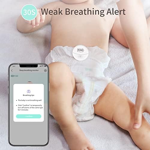 Монитор За Дишење За Бебиња, Паметен Монитор За Спиење За Носење Со Аларм, Клипови на Пелена За Следење На Дишењето На Бебето, Чувство
