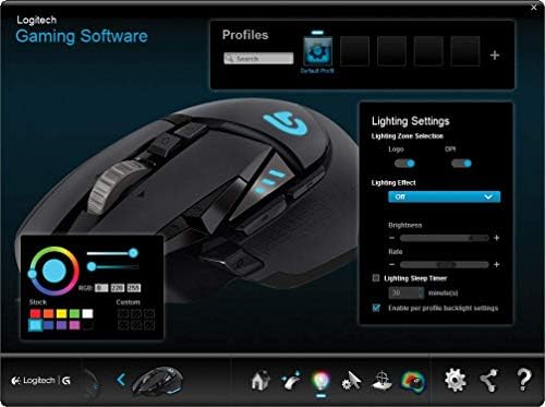 Logitech G502 Proteus Core Tunable Gaming Mouse, 12,000 DPI на летање DPI, менување, персонализирано подесување на тежината и рамнотежата