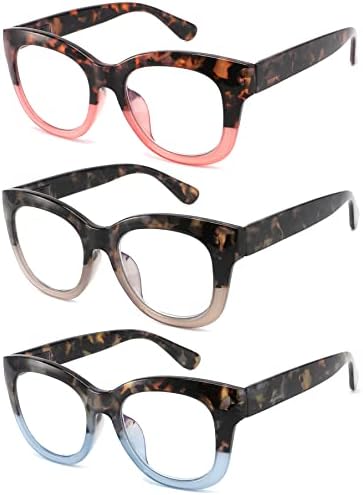 Читателитеул 3 Спакувајте Преголеми Очила За Читање За Жени Сина Светлина Што Ги Блокира Читачите На Компјутери Модни Големи Очила Со Тркалезна