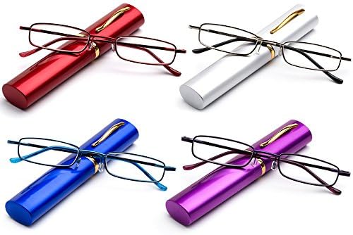 Ултра тенок компактни очила за читање на мала тежина со мала тежина w/преносен џебно клип алуминиум