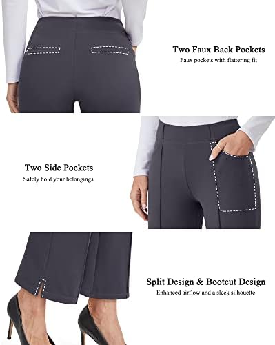 G4free женски фустани панталони Strechy јога работа панталони широки деловни деловни лекови на глуждот со џебови со џебови