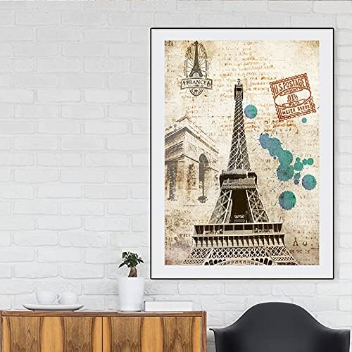 Меморија Париз Ајфелова кула гроздобер печат постери за масло за масло на платно постери отпечатоци од wallидна слика за дневна соба куадрос