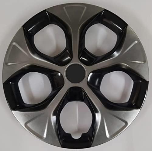 Копри сет од покривка од 4 тркала од 14 инчи сребрено-црно Hubcap Snap-on Fit Fiat
