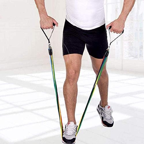 XMWM Отпорност ленти за вежбање ленти за вежбање11pcs/Постави јаже фитнес вежби за отпорност на ленти латекс цевки педали за јога