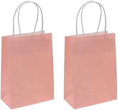 Yyaaloa 25pcs розови торби за подароци со рачка 8.26x4.33x10.62inch најголемиот дел од забавата фаворизираат торби за купување хартија