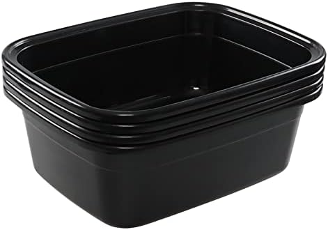 Kekow 16 кварта пластична мијалник/тава за садови, пакет од 4, црна