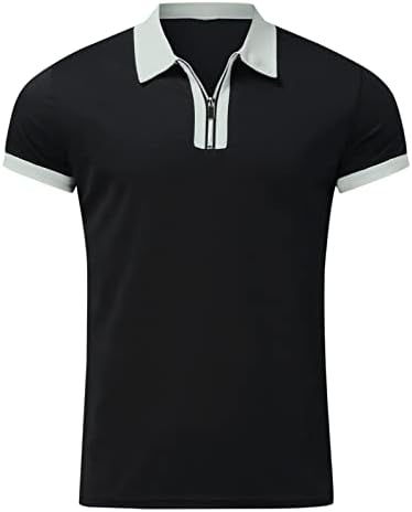 Ruiruilico летни поло маици за мажи обични кратки ракави маички патент до опуштено вклопување 3D отпечатоци спортски голф поло -туники кошули
