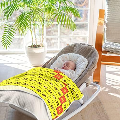 Табела за множење Унисекс меки бебе ќебе за креветчето за креветчето за дневно згрижување со густ и мек материјал пријатно ќебе