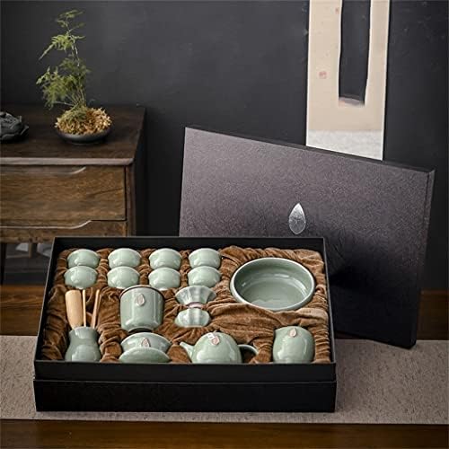 SDFGH Керамички покритие куќи Кунг Фу чај сет домашна дневна соба прием канцеларија кинески стил чај кутија за подароци