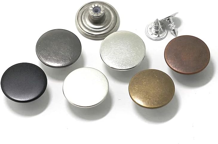 Omоме 20 парчиња бакарни рамни џин копчиња иглички за копче за копче, копчиња за метални копчиња за метални копчиња за торбички за додатоци