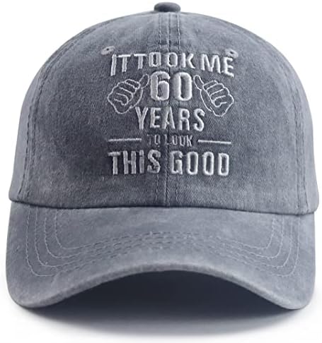 Nxizivmk ми требаа 60 години да ја изгледам оваа добра капа за жени мажи, смешно прилагодливо извезено 60 -ти роденден Бејзбол капа