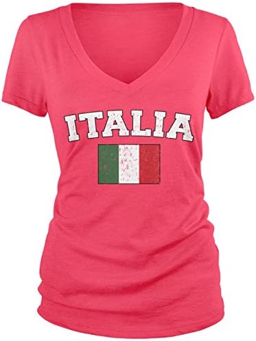 Италијанско знаме на Амдеско Јуниор, знаме на Италија, Loveубов Италија В-врат маица