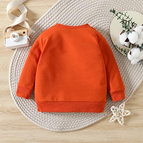 Детето бебе момче девојче Денот на благодарноста облека, печати џемпер за џемпер со џемпер со долги ракави кошула пад на облеката