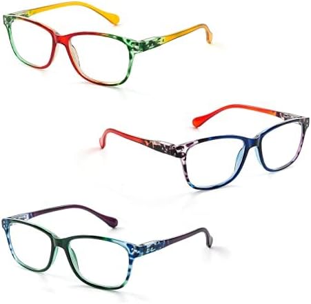 Fonhcoo за читање очила за жени, лесни читатели на сина светлина блокирајќи ги очилата за читање