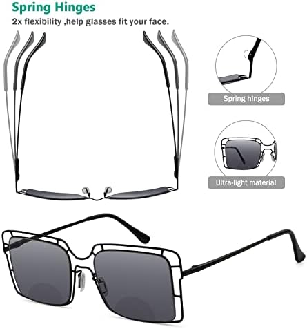 Очила за Очи 4-спакувајте Бифокални Очила За Читање Сина Светлина Што Блокираат Тенка Метална Шуплива Рамка Би-фокални Читатели