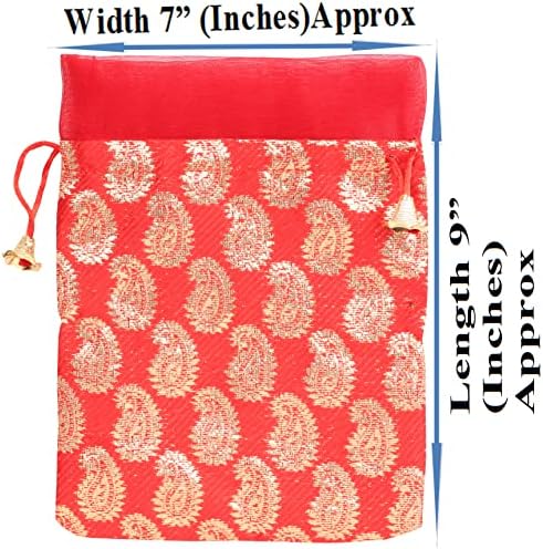 ИНДРЕСОР Рачно Изработени Традиционални Индиски Разнобојни Бои Торбичка За Чанта Со Врвки Потли За Пакување Накит За Подароци