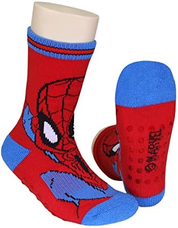 Марвел Супер Херој Авантури Спајдермен момчиња 6 спакувајте Чорапи со Држачи
