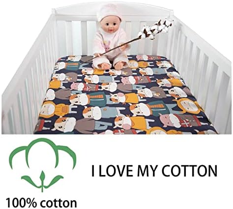 Вграден лист со креветчиња органски памук бебешки креветчиња за креветчиња за постелнини за постелнини за момчиња и девојчиња, лист за мали
