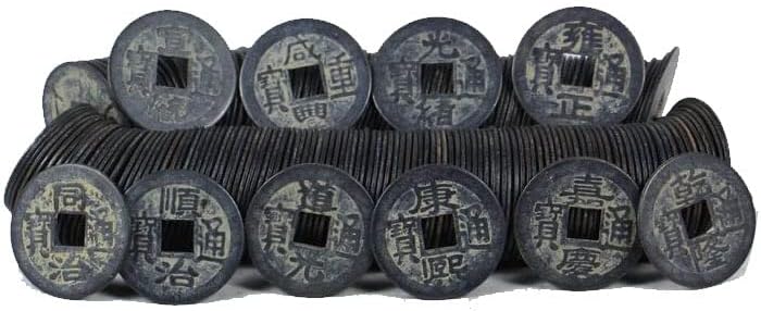 Кјанкао антички 2,3 СМ 2,7 СМ Бакарна Монета Црна Пет Императори Пари Десет Императори Стара Бакарна Монета