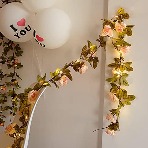 Aolyty Rose Flower String Lights, LED цветни самовила, батерија со батерија оперирани од венчавки за домашна свадба, роденден роденденски ден