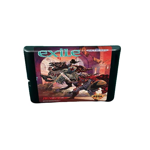 Адити Егзил - 16 битна касета за игра за игра за мегадрив генеза со картичка за конзола за видео игри