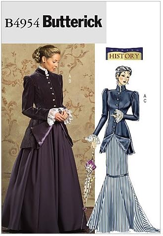 Butterick B4954 Women'sенски викторијански јакна и модели за шиење на костуми за здолништа, големини 16-22