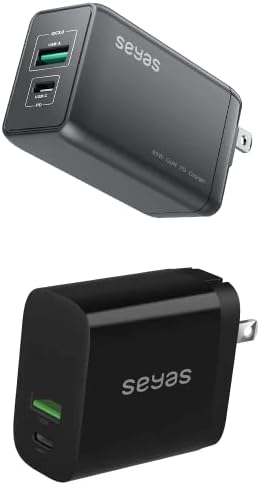 USB C Charger, Seyas 30W Wallиден полнач + 65W GAN Charger 2 Порта за испорака на електрична енергија Брза полнач за напојување со напојување