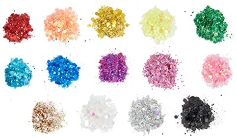 Холографски бучен сјај во 14 бои за занаети со смола, фестивали, тумблер