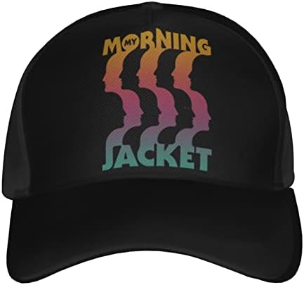 Мојата американска утринска рок -јакна бенд бејзбол капа, жени мажи прилагодлива големина, трчање капа црна