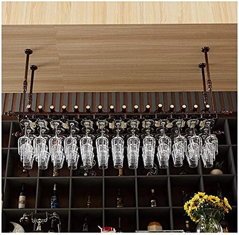 Арвеал Вино решетката за лавици на лавици за лавици за ковано железо, превртено вино чаши држач за складирање на тавани за складирање