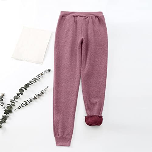 Zddo женски руно џемпери со кадифени панталони зимски топло влечење атлетски џогер пријатни термички панталони со џебови