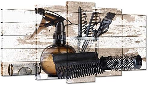Ihappywall гроздобер бербер продавница wallидна уметност големи 5 парчиња алатки за коса салони поставени одлични стилисти за