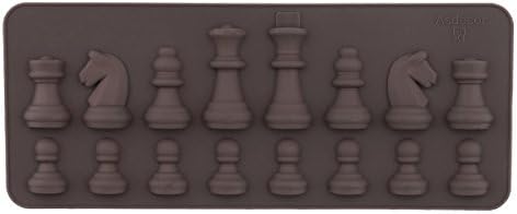 Калачи за смола од алвиви со шах 3Д меѓународна форма на шах силиконски мувла епоксидна смола занаетчиска мувла за DIY, правење проекти