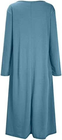 Фустани со долги ракави за тинејџерска девојка Зимска есен V вратот џемпер миди бренд обичен фустани женски облека мода 11