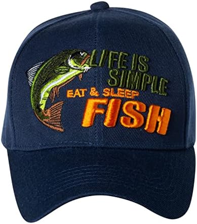 Смешни капачиња за риболов - Залај ме, животот е едноставен подарок за капа - памук извезено капаче