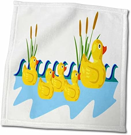 3drose Florene Childrens Art - Мама патка со 4 патки за бебиња - крпи