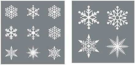 Голем Сет За Матрици За Снегулки - Пакет Од 2 Божиќни Матрици за Украсување Прозорци, Ѕидови + Повеќе-Матрици За Снегулки За Повеќекратна